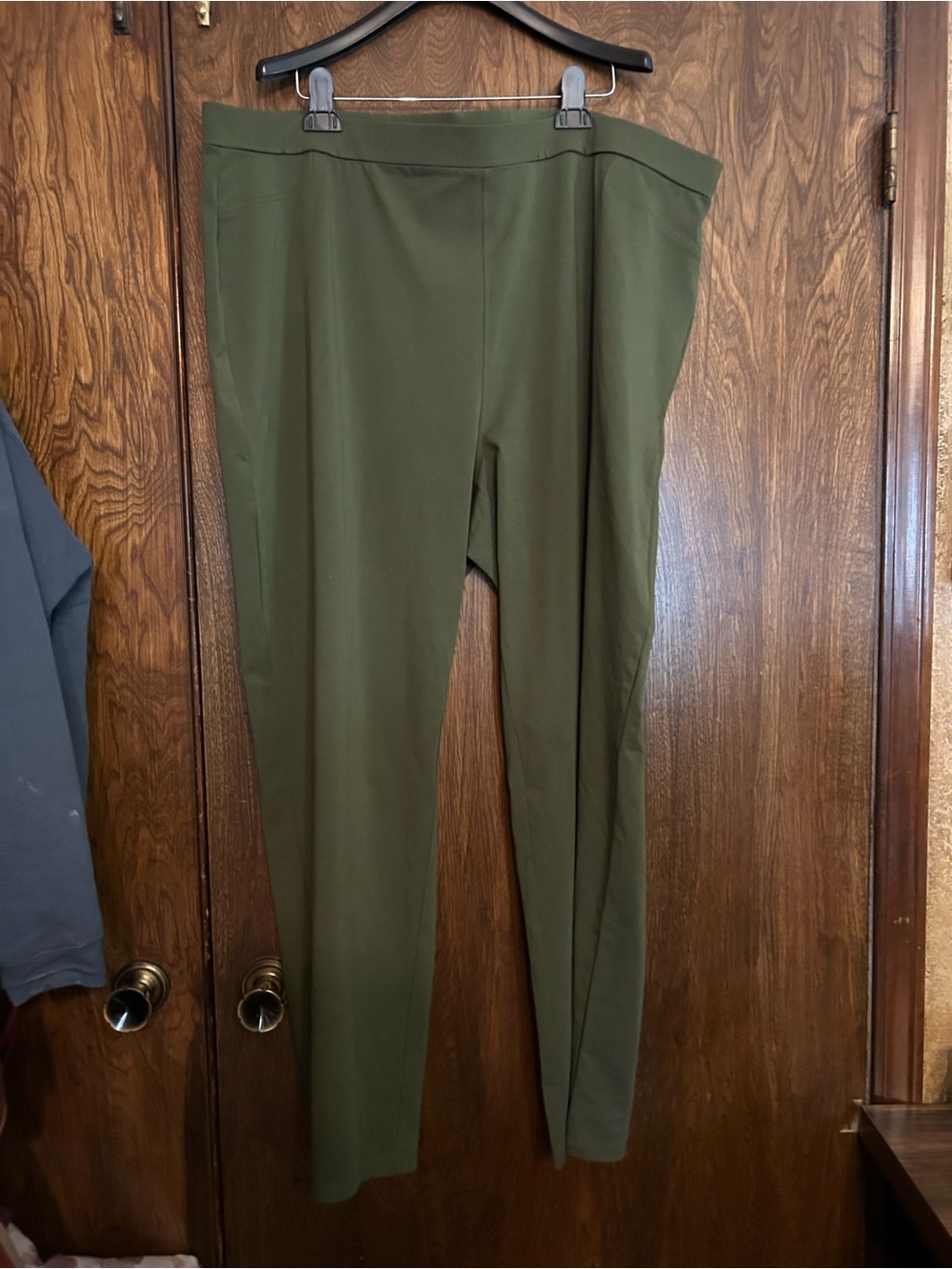 Susan Graver Olive Stretch Ponte Pull-On Pants